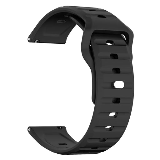 KALEBOL 20mm Silicone Strap for Huawei Watch GT 3 42mm / GT 3 Pro 43mm Wave Design Watch Band - Black - 2