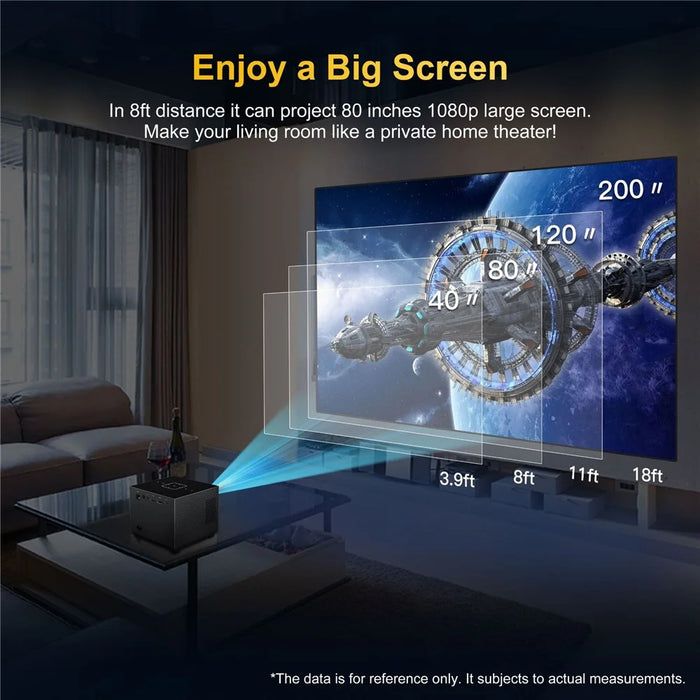 X3 Mini Projector WiFi Bluetooth-compatible Portable Home Theater Video Projector - US Plug - 5