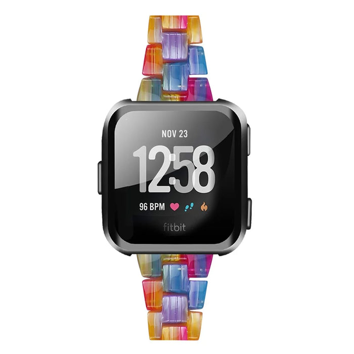 Light Weight Colorful Replacement for Fitbit Versa/Versa 2/Versa Lite Resin Watch Band - Multi-Color - 3