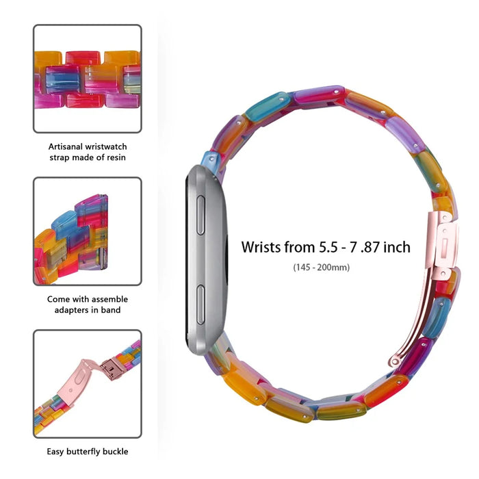 Light Weight Colorful Replacement for Fitbit Versa/Versa 2/Versa Lite Resin Watch Band - Multi-Color - 4