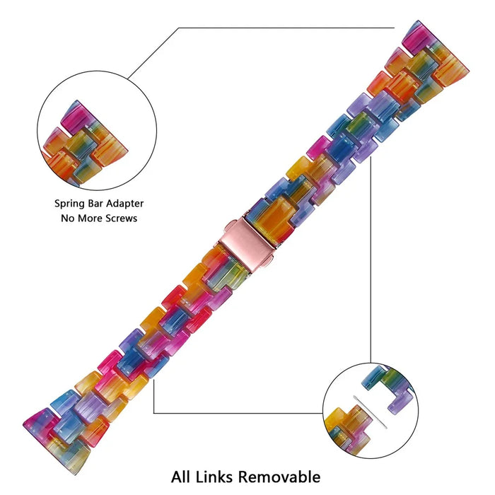 Light Weight Colorful Replacement for Fitbit Versa/Versa 2/Versa Lite Resin Watch Band - Multi-Color - 5