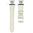 For Huami Amazfit GTR Mini Watch Band Genuine Cow Leather Flower Decor Adjustable Strap - White - 1