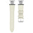 For Huami Amazfit GTS 3 Watch Band Genuine Cow Leather Flower Decor Adjustable Strap - Apricot - 1