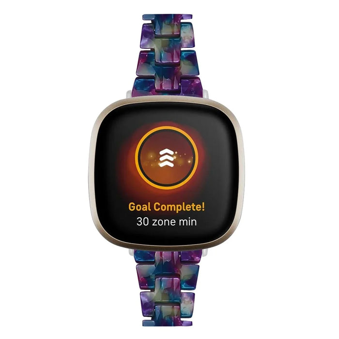 Resin Watch Band Light Weight Colorful Replacement for Fitbit Versa 3/Sense - Purple Green - 3