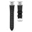 For Garmin Fenix 5S / Fenix 5S Plus Watch Band Genuine Cow Leather Flower Decor Adjustable Strap - Black - 1