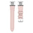 For Garmin Vivomove Sport / Venu 2 Plus Watch Band Genuine Cow Leather Flower Decor Adjustable Strap - Pink - 1