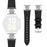 For Garmin vivoactive 5 / Garminactive 5 Watch Band Genuine Cow Leather Flower Decor Adjustable Strap - Black - 1