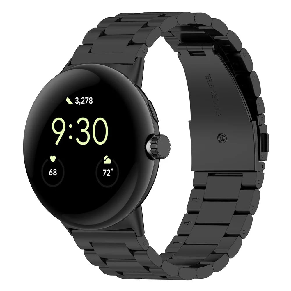For Google Pixel Watch 4 41mm / Watch 3 41mm / Watch 2 / Watch Strap Replacement Stainless Steel Watch Band - Black - 2