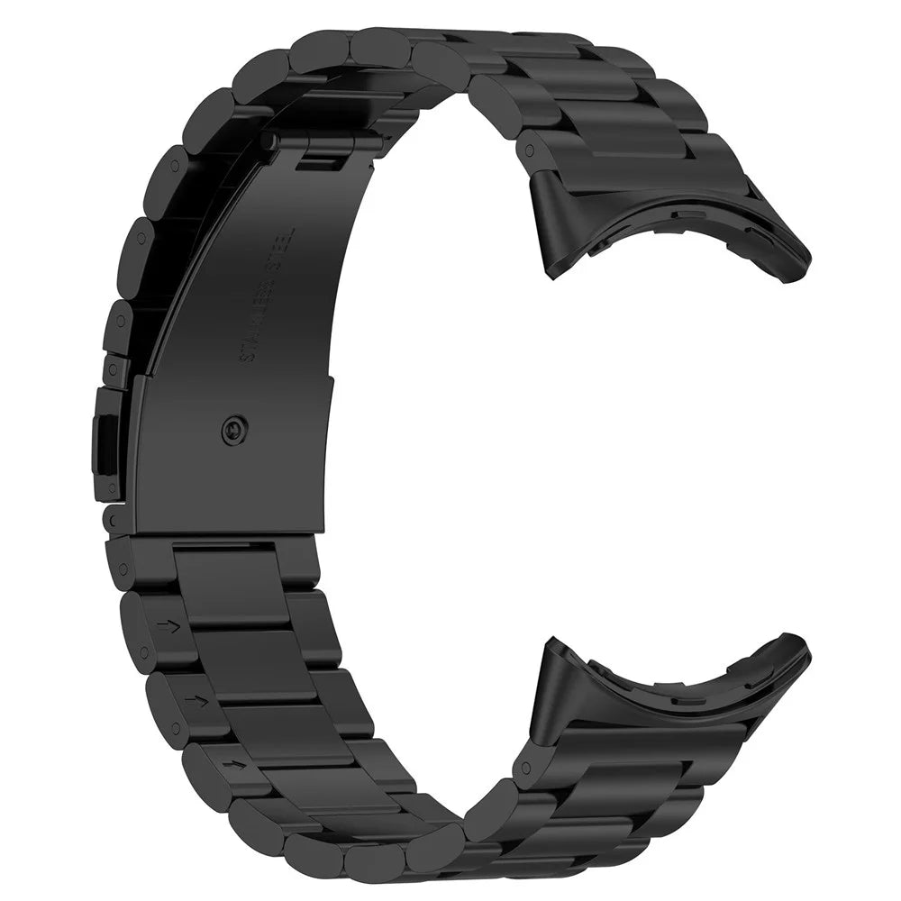 For Google Pixel Watch 4 41mm / Watch 3 41mm / Watch 2 / Watch Strap Replacement Stainless Steel Watch Band - Black - 4