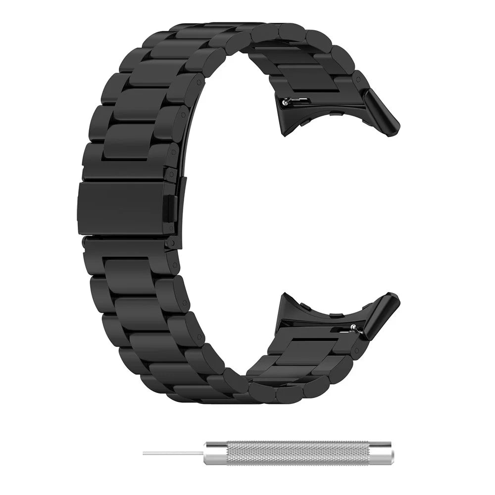 For Google Pixel Watch 4 41mm / Watch 3 41mm / Watch 2 / Watch Strap Replacement Stainless Steel Watch Band - Black - 7