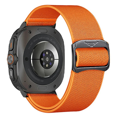 For Samsung Galaxy Watch Ultra2 47mm / Watch Ultra (2025) 47mm / Watch Ultra 47mm Nylon Strap Elastic Replacement Watch Band - Orange - 1