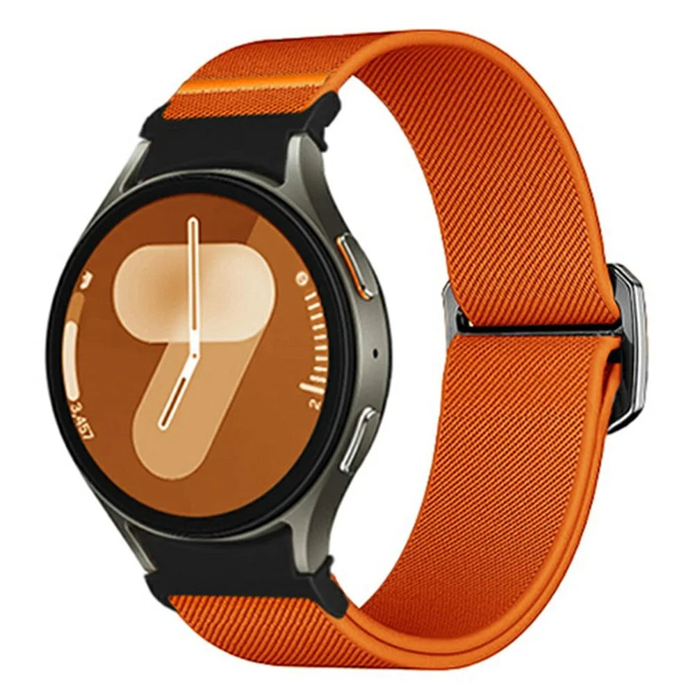Nylon Strap for Samsung Galaxy Watch FE 40mm / Watch7 / Watch6 / Watch 5 / Watch4 Elastic Band - Orange - 2