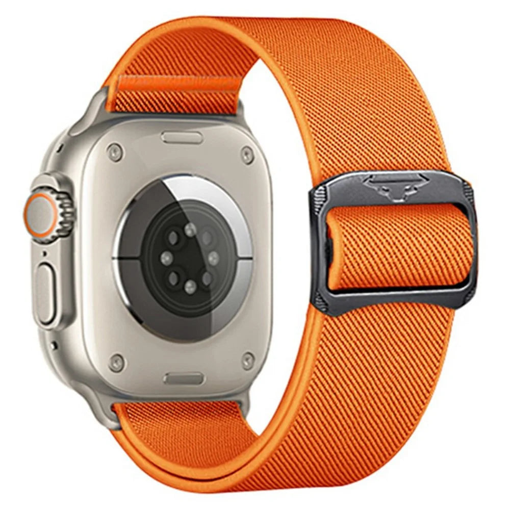 Nylon Strap for Apple Watch Series 11 10 42mm / 9 8 7 41mm / SE3 SE2 SE 6 5 4 40mm / 3 2 1 38mm Elastic Band - Orange - 1