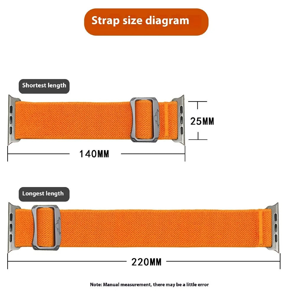 Nylon Strap for Apple Watch Series 11 10 42mm / 9 8 7 41mm / SE3 SE2 SE 6 5 4 40mm / 3 2 1 38mm Elastic Band - Orange - 4