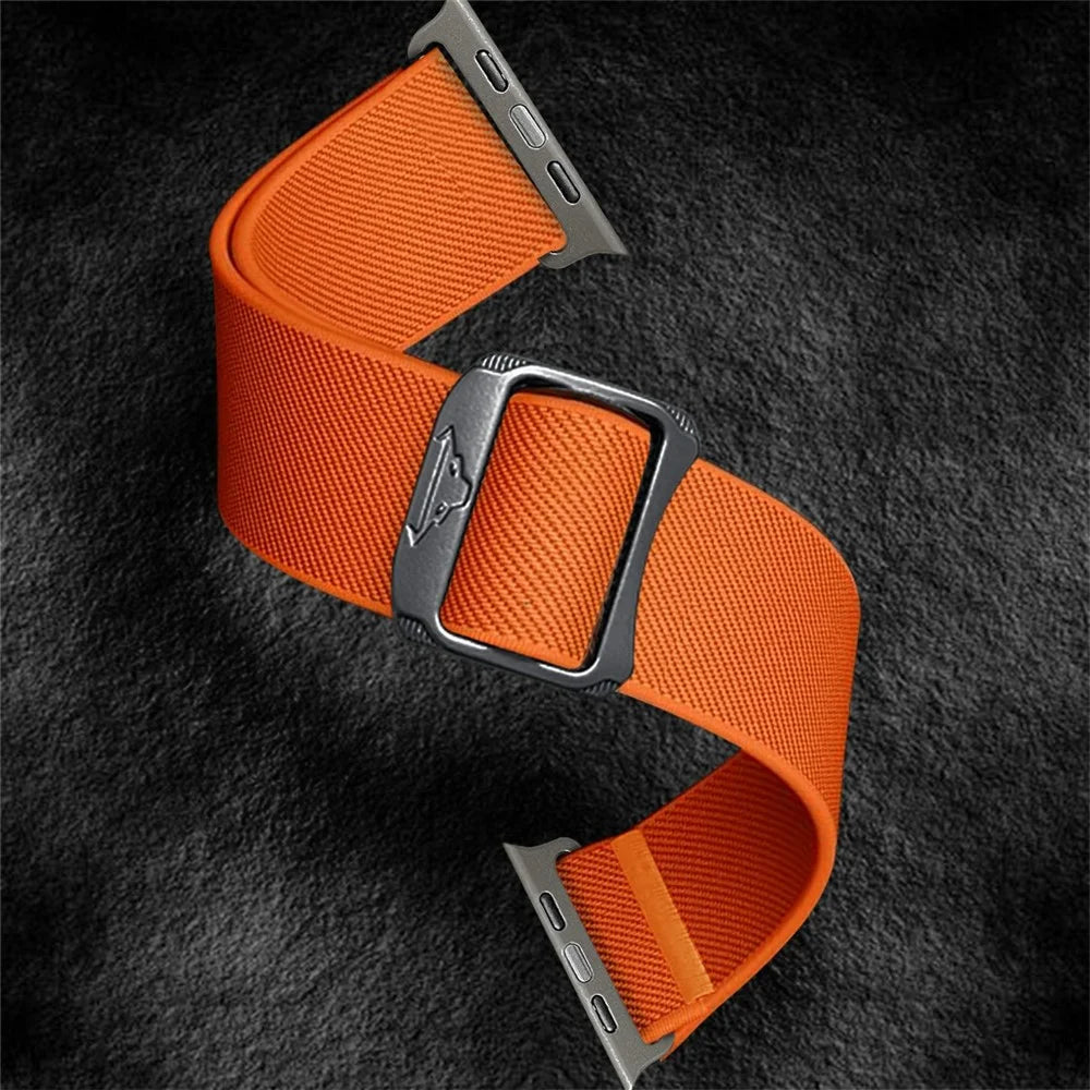 Nylon Strap for Apple Watch Ultra 3 2 1 49mm / Series 11 10 46mm / 9 8 7 45mm / SE3 SE2 SE 6 5 4 44mm / 3 2 1 42mm Band - Orange - 5