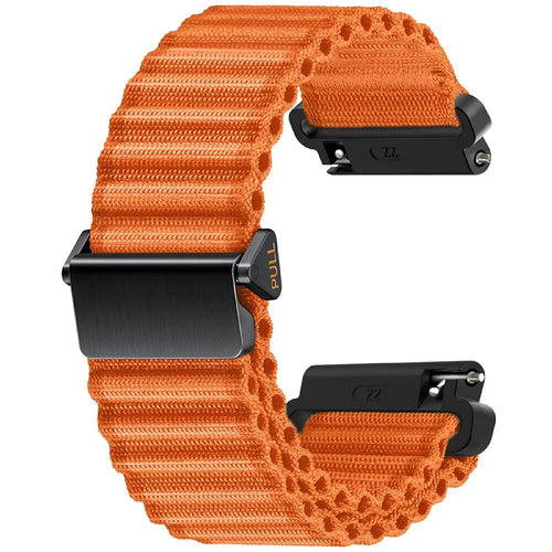 For Huawei Watch GT 3 42mm / GT 3 Pro 43mm Watch Strap 20mm Wave Design Nylon Wrist Band - Orange - 1