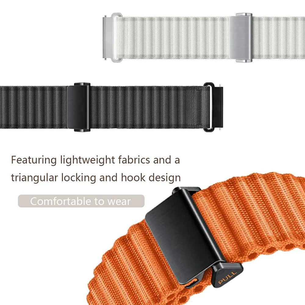 For Huawei Watch GT 3 42mm / GT 3 Pro 43mm Watch Strap 20mm Wave Design Nylon Wrist Band - Orange - 3