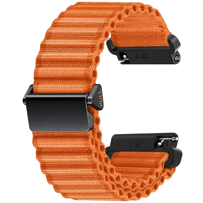 22mm Nylon Band for Huawei Watch 4 / 4 Pro / GT 4 46mm Wave Design Watch Strap - Orange - 1