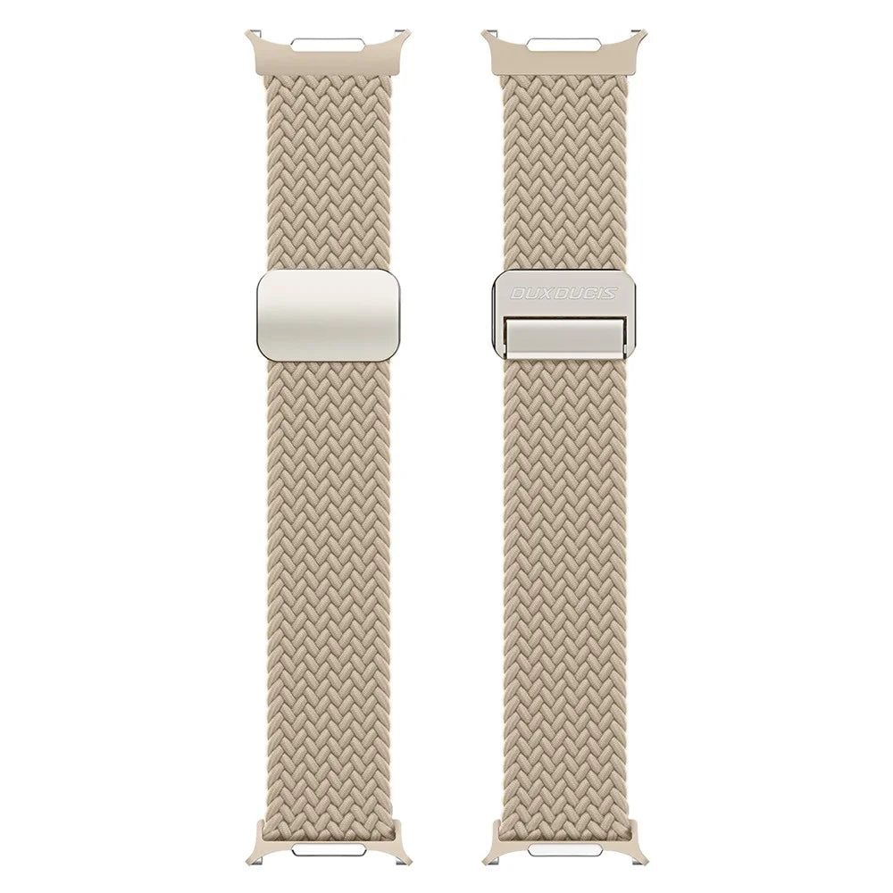 DUX DUCIS Mixture Pro Series For Samsung Galaxy Watch Ultra2 47mm / Watch Ultra (2025) 47mm / Watch Ultra 47mm Nylon Braided Watch Band Magnetic Strap - Beige - 1