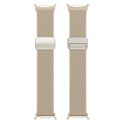 DUX DUCIS Mixture Pro Series For Samsung Galaxy Watch Ultra2 47mm / Watch Ultra (2025) 47mm / Watch Ultra 47mm Nylon Braided Watch Band Magnetic Strap - Beige - 1