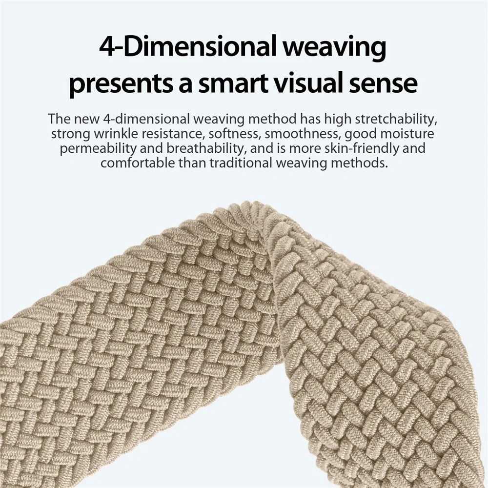 DUX DUCIS Mixture Pro Series For Samsung Galaxy Watch Ultra2 47mm / Watch Ultra (2025) 47mm / Watch Ultra 47mm Nylon Braided Watch Band Magnetic Strap - Beige - 7