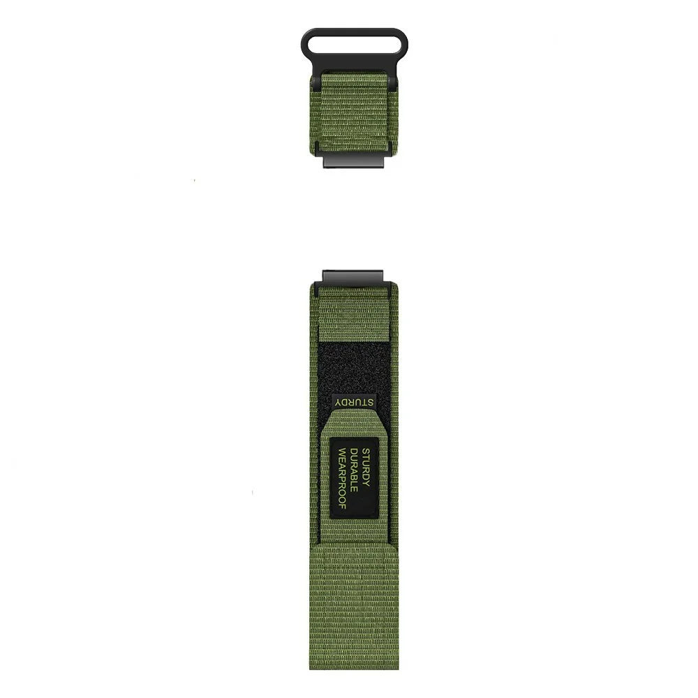 20mm Nylon Watch Band for Samsung Galaxy Watch FE 40mm / Watch7 44mm / 40mm Loop Fastener Strap - Army Green - 4
