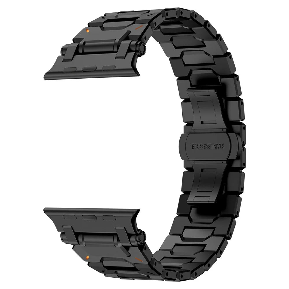 Strap for Apple Watch Ultra 3 2 1 49mm / Series 11 10 46mm / 9 8 7 45mm / SE3 SE2 SE 6 5 4 44mm / 3 2 1 42mm Stainless Steel Band - Black - 4