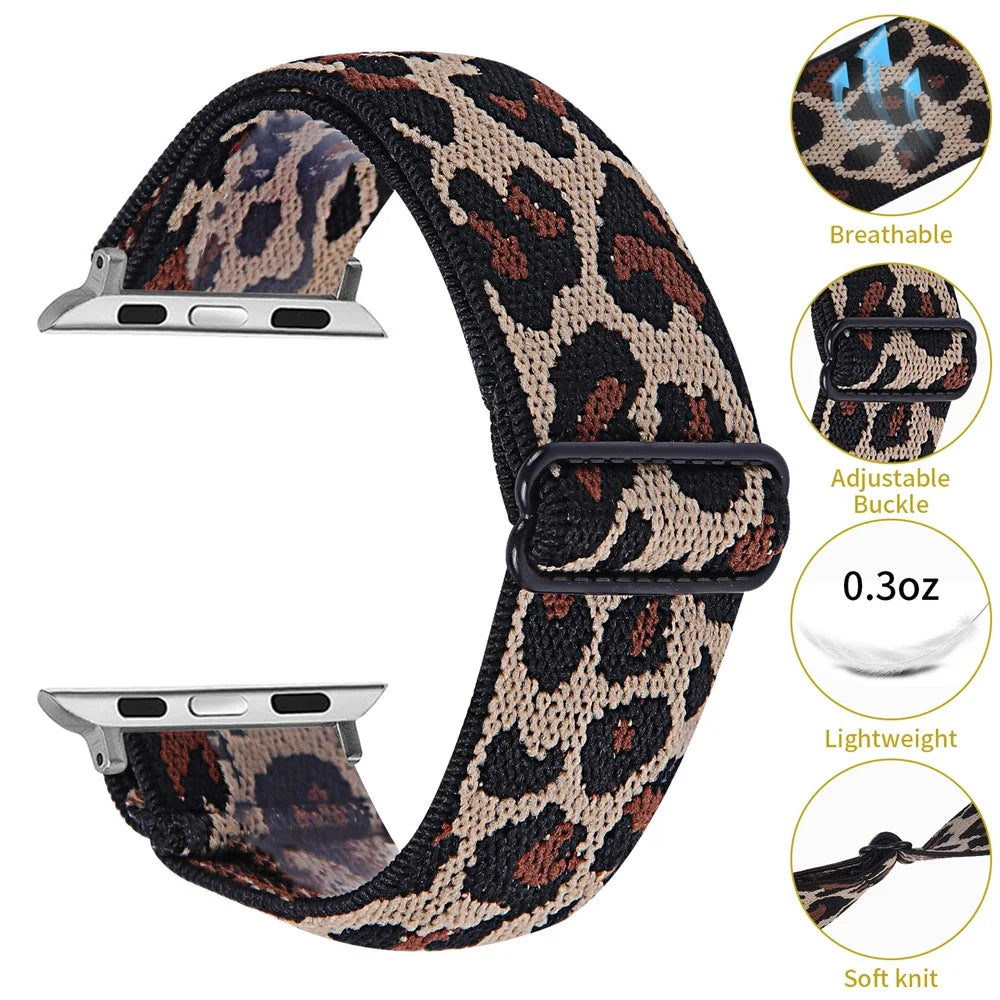 Elastic Nylon Band Watch Strap Replacement for Watch Ultra 49mm / Ultra 2 49mm / Series 9 45mm / SE (2023) 44mm / Series 8 / 7 45mm / Series 6 / 5 / 4 / SE / SE (2022) 44m / Series 3 / 2 / 1 42mm - Style C - 4