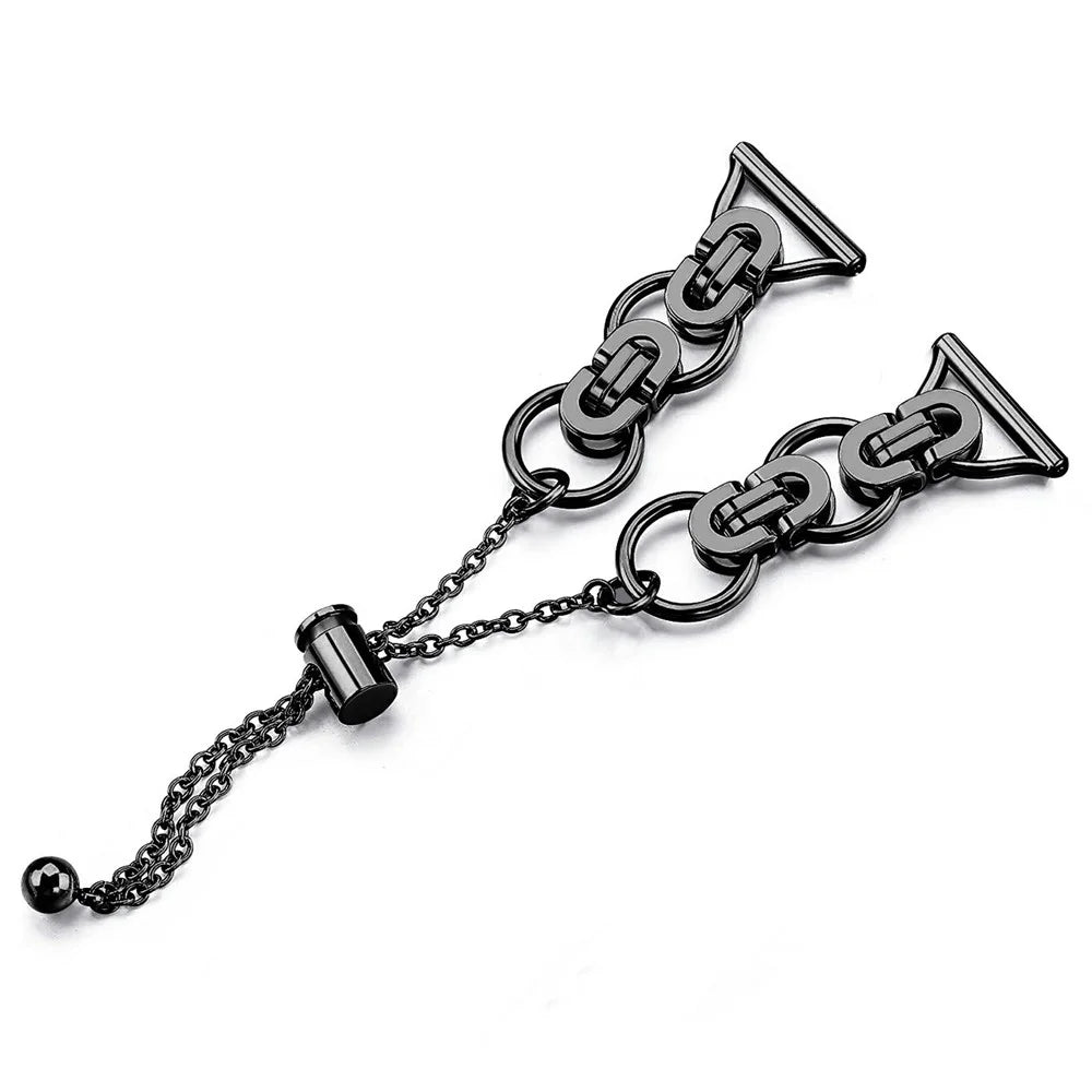 For Samsung Galaxy Watch7 44mm / 40mm Smart Watch Band Single Chain Style Metal Bracelet - Black - 1