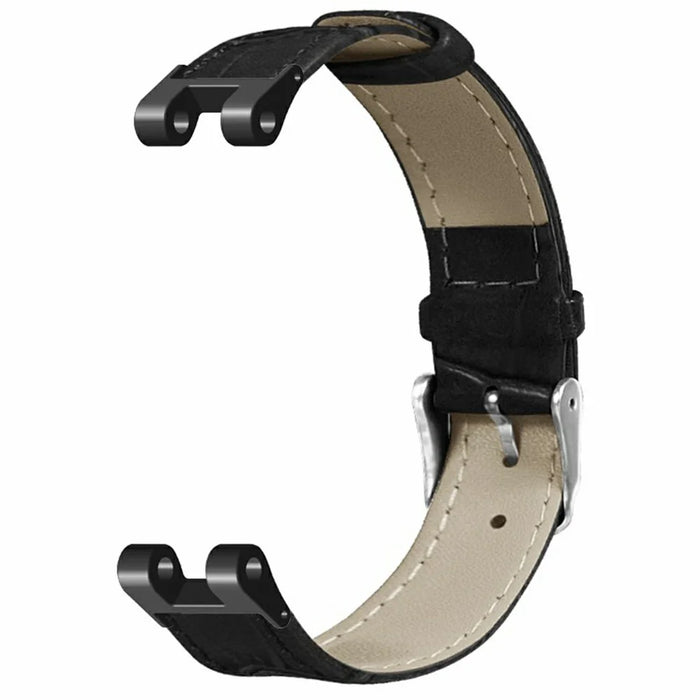 For Garmin Lily Watch Band Bamboo Texture PU Leather Adjustable Strap - Black - 3