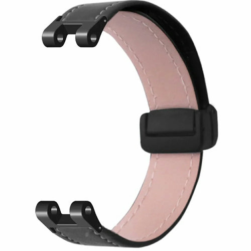 For Garmin Lily Watch Strap PU Leather Wrist Band with Magnetic Buckle - Black - 1