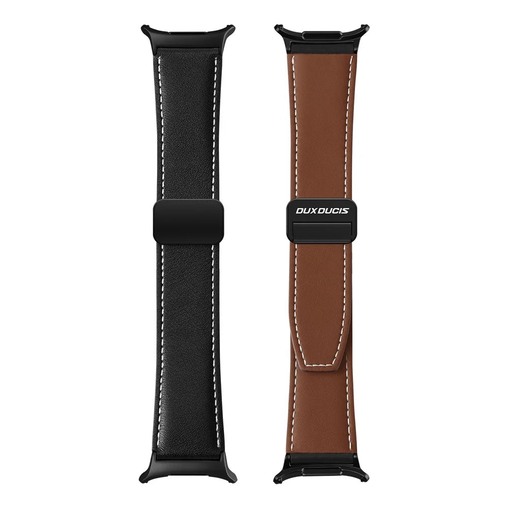 DUX DUCIS YA Series for Samsung Galaxy Watch Ultra2 47mm / Watch Ultra (2025) 47mm / Watch Ultra 47mm Genuine Cow Leather Strap Magnetic Band - Black - 1