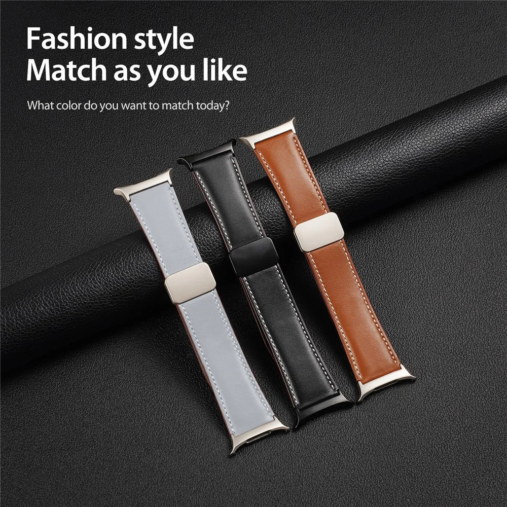 DUX DUCIS YA Series for Samsung Galaxy Watch Ultra2 47mm / Watch Ultra (2025) 47mm / Watch Ultra 47mm Genuine Cow Leather Strap Magnetic Band - Black - 7