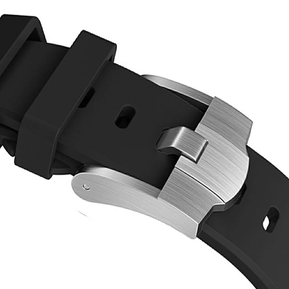 For Samsung Galaxy Watch Ultra2 47mm / Watch Ultra (2025) 47mm / Watch Ultra 47mm Watch Strap Replacement Silicone Watch Band - Silver+Black - 4