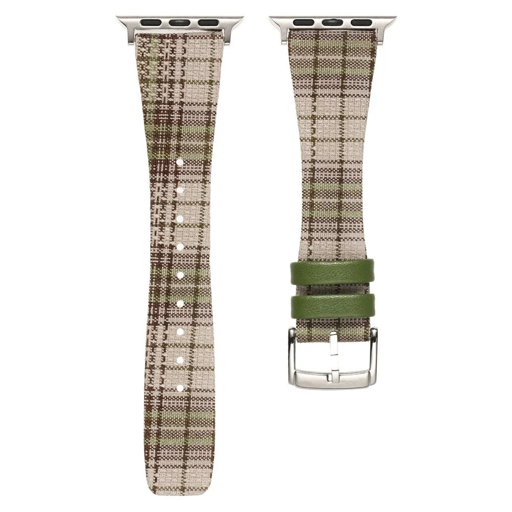 Plaid Woolen Strap for Apple Watch Series 11 10 42mm / 9 8 7 41mm / SE3 SE2 SE 6 5 4 40mm / 3 2 1 38mm - Style 7 - 1