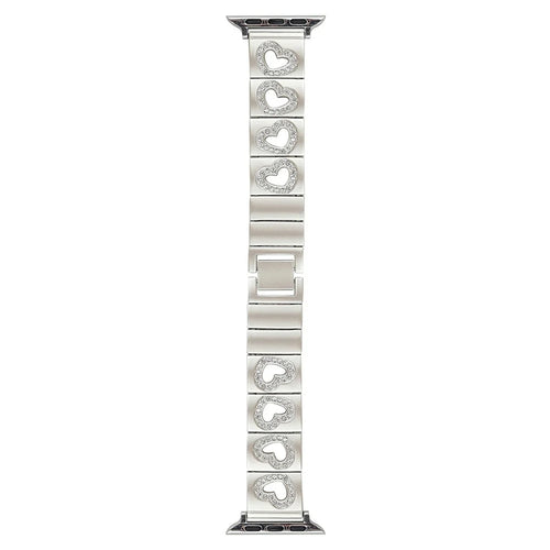 Hollow Heart Metal Strap for Apple Watch Series 11 10 42mm / 9 8 7 41mm / SE3 SE2 SE 6 5 4 40mm / 3 2 1 38mm - Starlight - 1