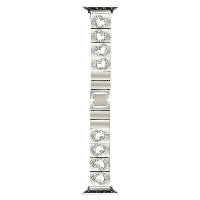 Hollow Heart Metal Strap for Apple Watch Series 11 10 42mm / 9 8 7 41mm / SE3 SE2 SE 6 5 4 40mm / 3 2 1 38mm - Starlight - 1