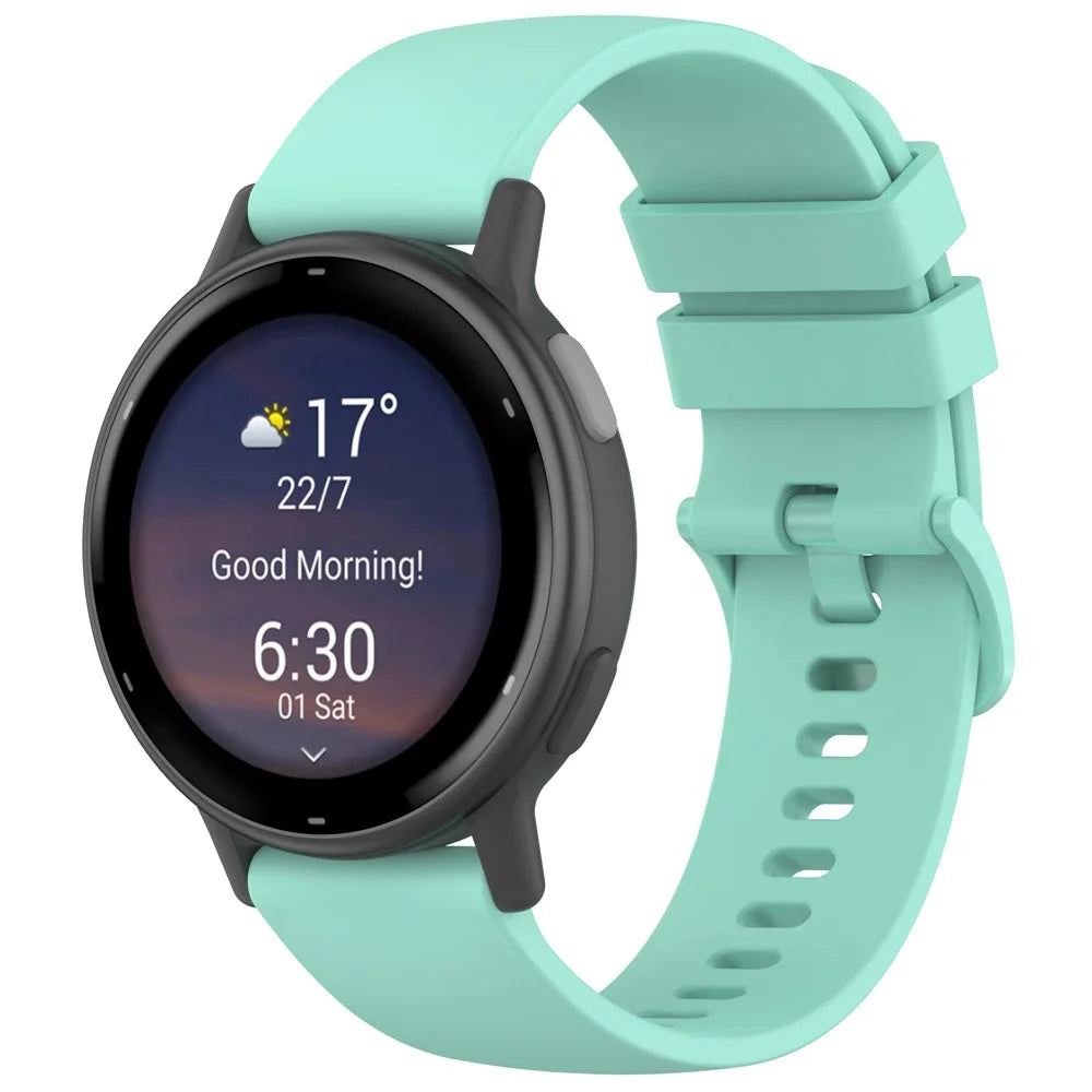 For Garmin Approach S50 / vivoactive 5 Silicone Watch Band 20mm Quick Release Replacement Strap - Teal - 4