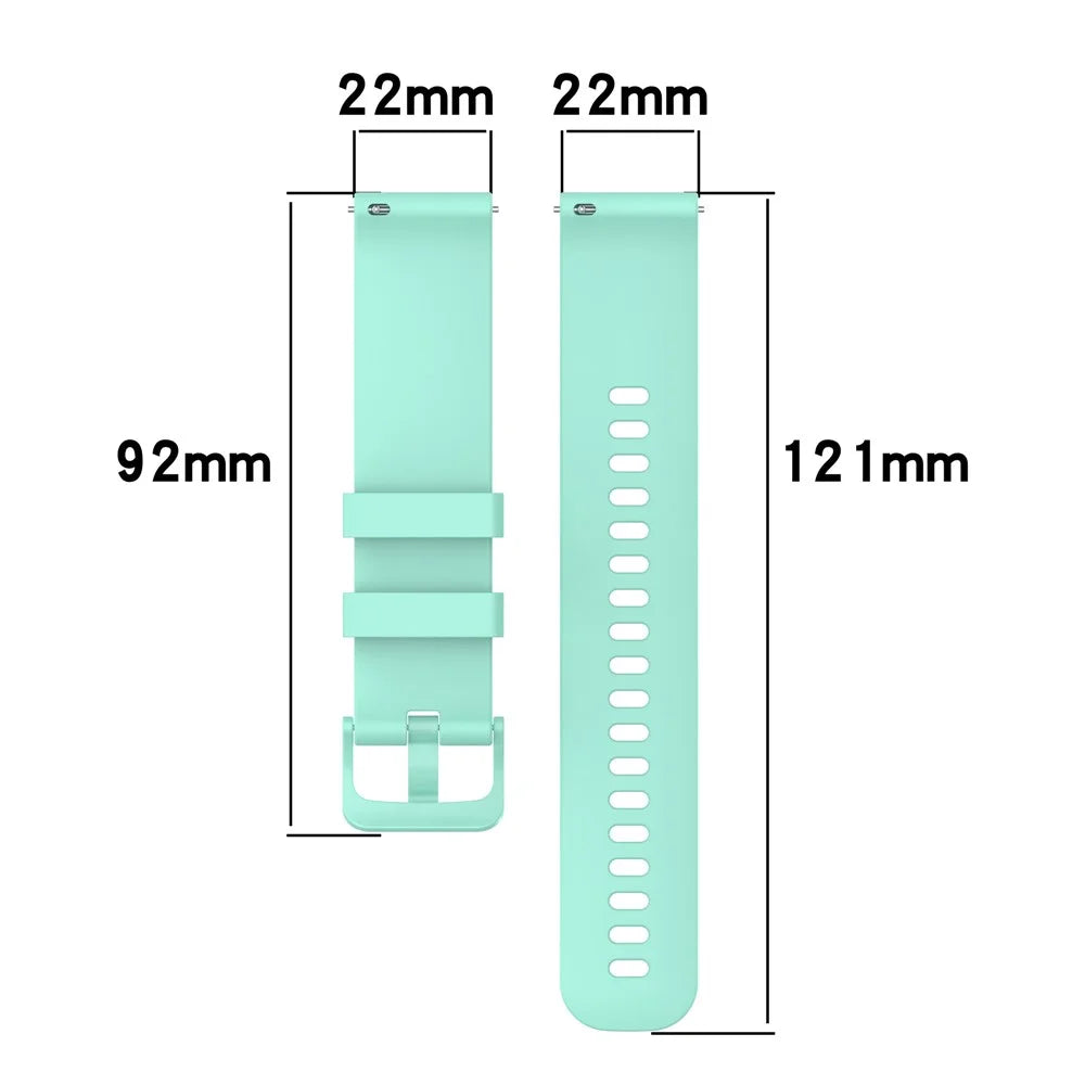 For Garmin Forerunner 265 / Forerunner 255 Silicone Watch Band 22mm Quick Release Replacement Strap - Teal - 6