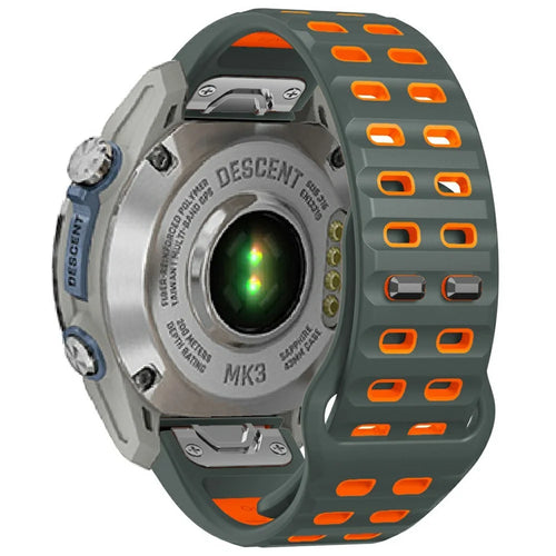 For Garmin Fenix 8 47mm / Fenix E 47mm Silicone Watchband Quick Release Buckle Dual Color Watch Strap - Charcoal Grey+Orange - 1