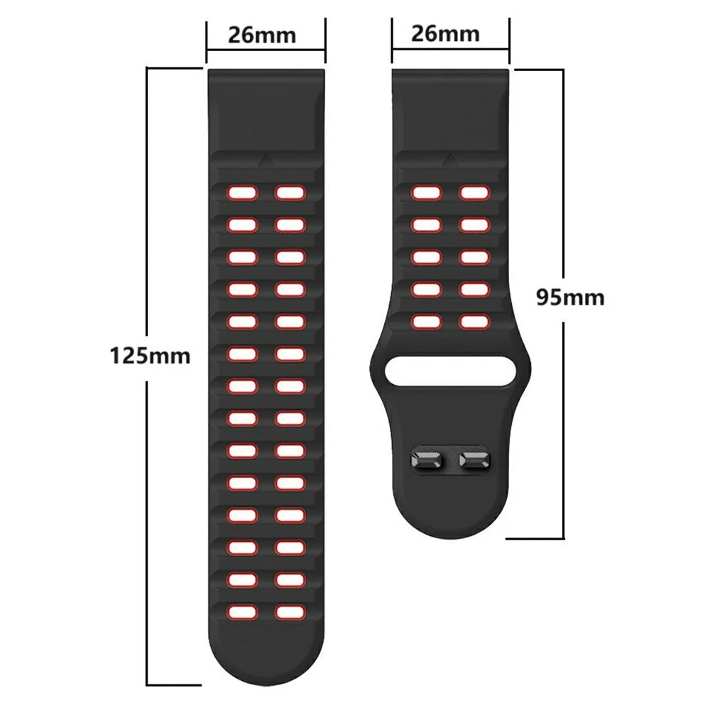For Garmin Fenix 8 47mm / Fenix E 47mm Silicone Watchband Quick Release Buckle Dual Color Watch Strap - Charcoal Grey+Orange - 5