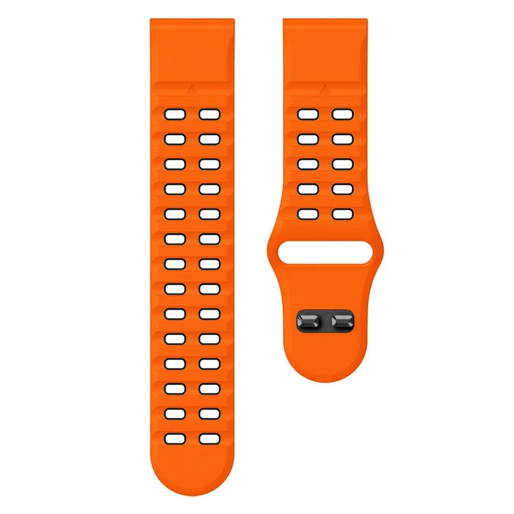 For Garmin Fenix 8 51mm / Enduro 3 / Enduro 2 Silicone Watchband Quick Release Buckle Dual Color Watch Strap - Orange+Black - 4
