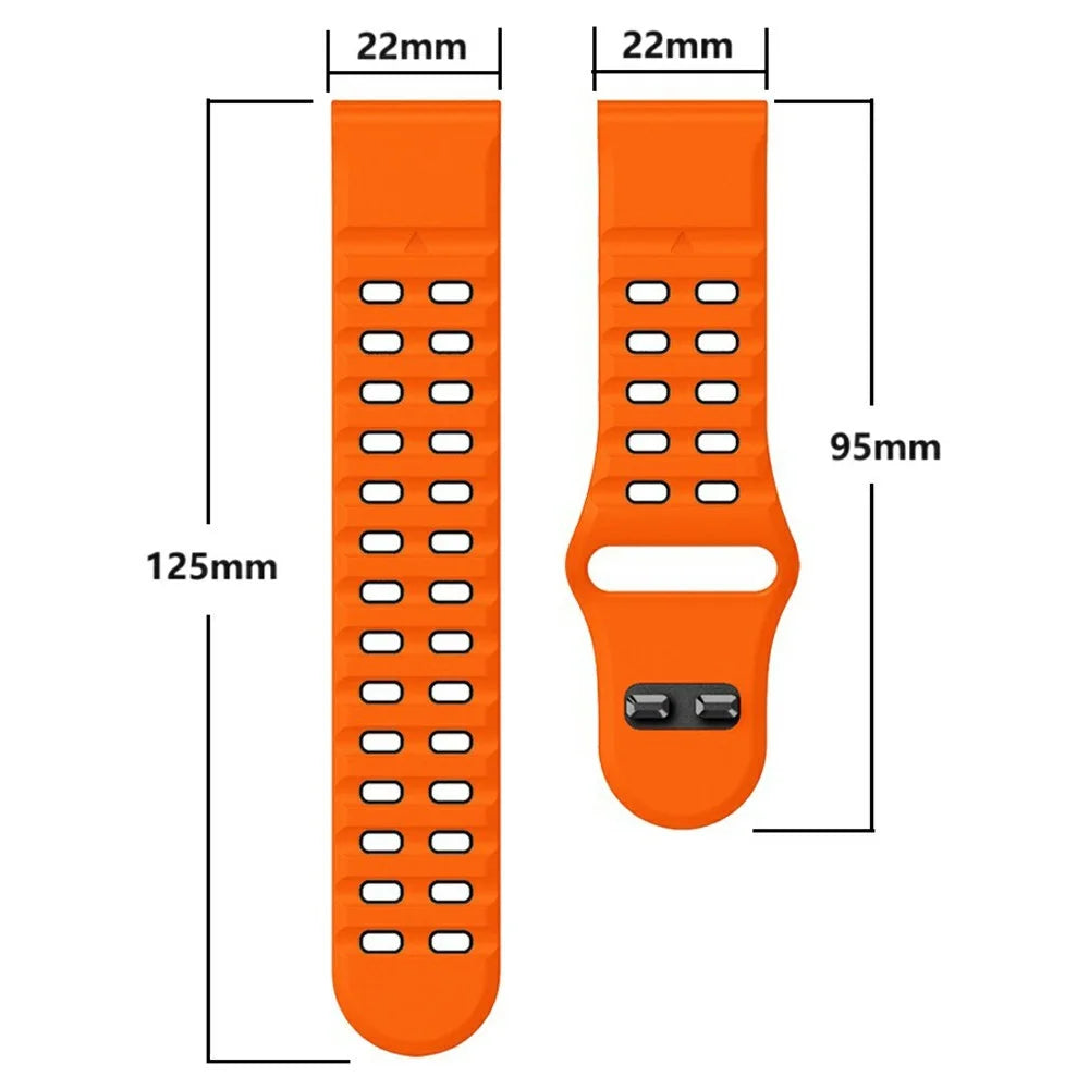 For Garmin Fenix 8 51mm / Enduro 3 / Enduro 2 Silicone Watchband Quick Release Buckle Dual Color Watch Strap - Orange+Black - 5