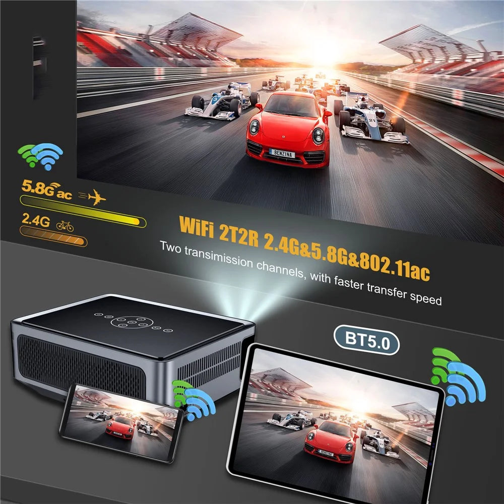 ProjectX1PRO Autofocus Projector WiFi Bluetooth-compatible Portable Home Theater 8K Video Projector - US Plug - 5