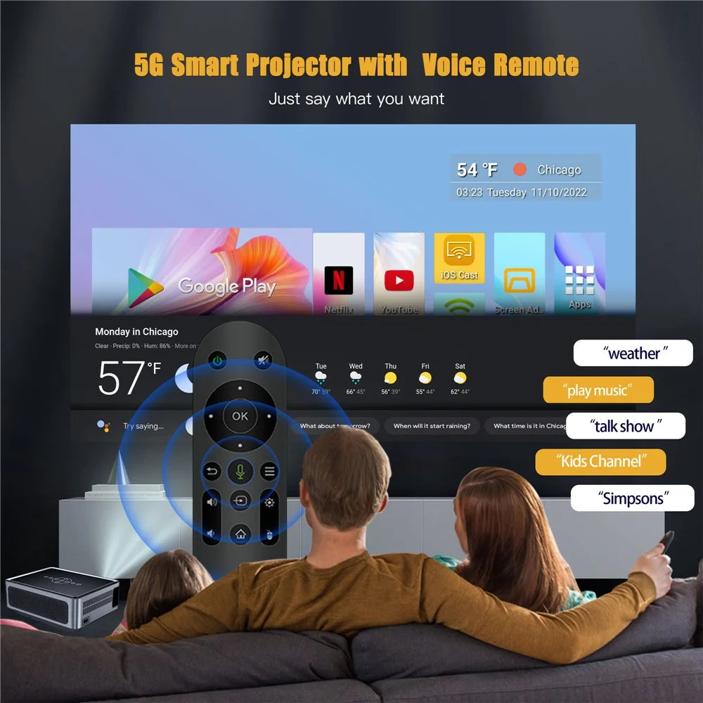 ProjectX1PRO Autofocus Projector WiFi Bluetooth-compatible Portable Home Theater 8K Video Projector - US Plug - 7
