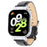 For Xiaomi Redmi Watch 4 Genuine Cow Leather Replacement Strap with Silver Metal Watch Case - Bamboo Joint Black - 1