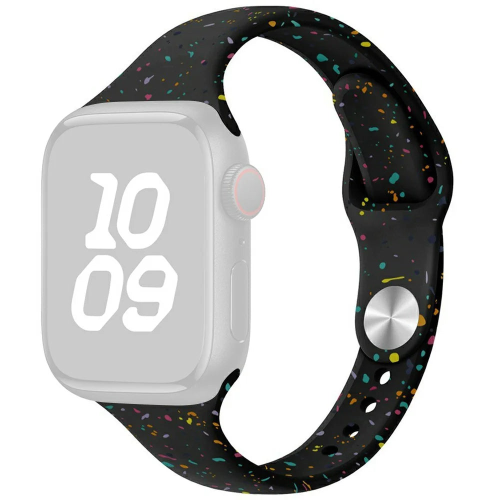 Silicone Strap for Apple Watch Ultra 3 2 1 49mm / Series 11 10 46mm / 9 8 7 45mm / SE3 SE2 SE 6 5 4 44mm / 3 2 1 42mm Band - Black - 1