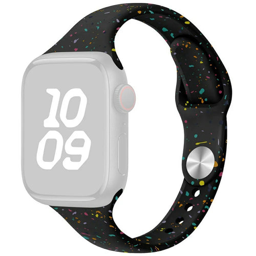 Silicone Strap for Apple Watch Ultra 3 2 1 49mm / Series 11 10 46mm / 9 8 7 45mm / SE3 SE2 SE 6 5 4 44mm / 3 2 1 42mm Band - Black - 1