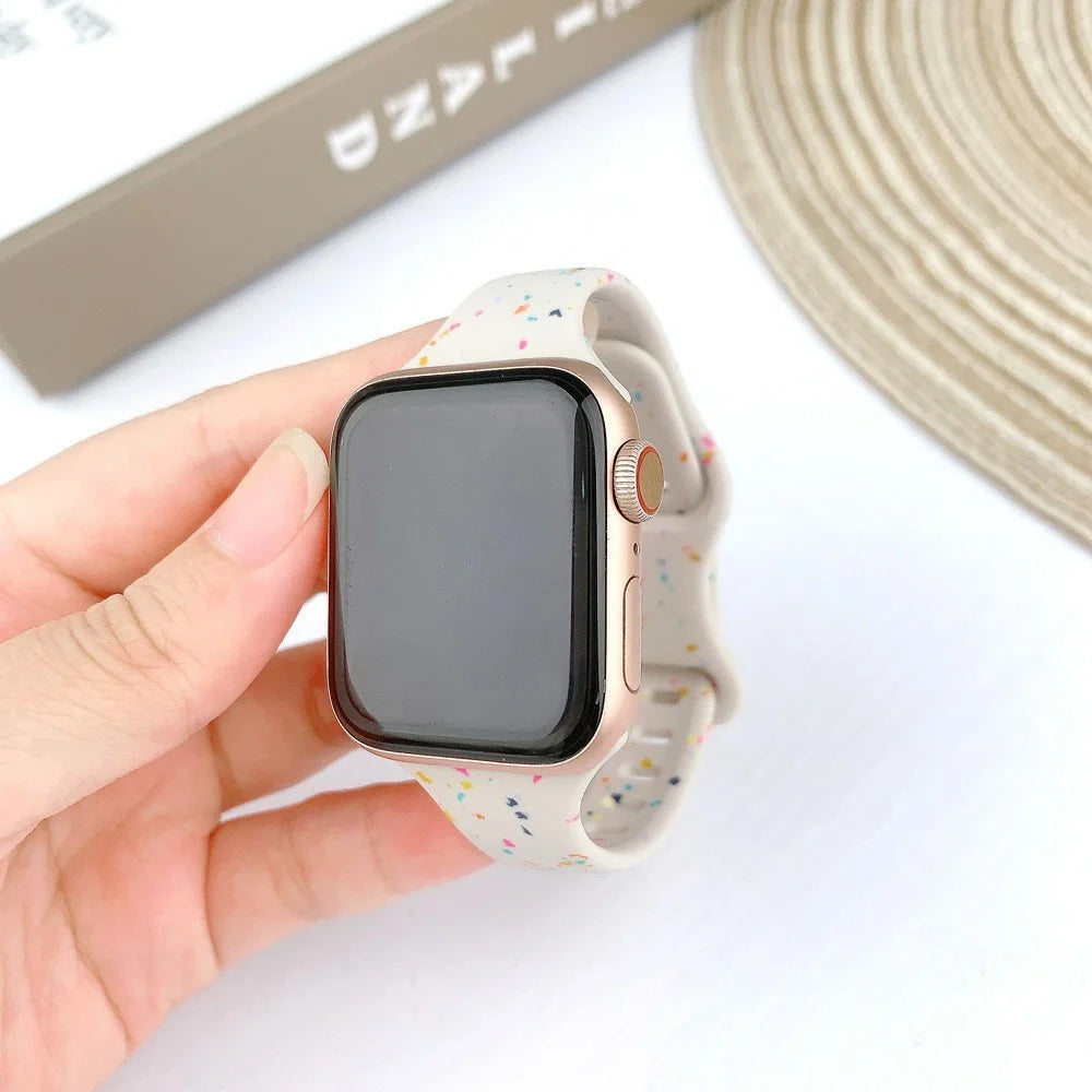 Strap for Apple Watch Ultra 3 2 1 49mm / Series 11 10 46mm / 9 8 7 45mm / SE3 SE2 SE 6 5 4 44mm / 3 2 1 42mm Silicone Band - Starlight - 3