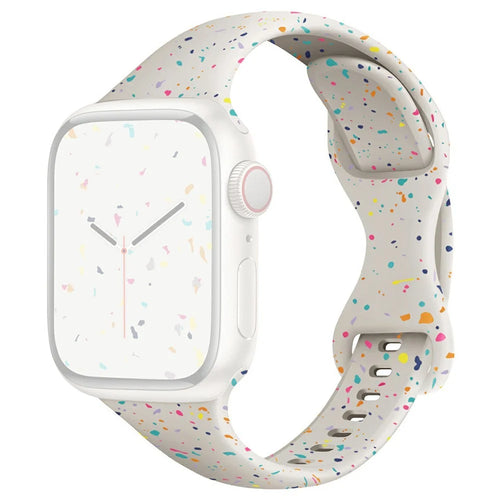 Strap for Apple Watch Series 11 10 42mm / 9 8 7 41mm / SE3 SE2 SE 6 5 4 40mm / 3 2 1 38mm Silicone Band - Starlight - 1